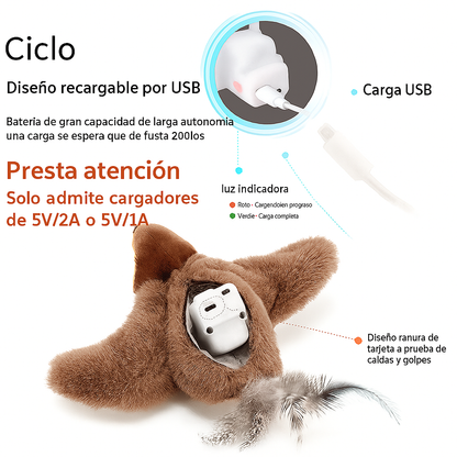 Juguete Pájaro Gatos Peluche Electrico