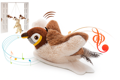 Juguete Pájaro Gatos Peluche Electrico