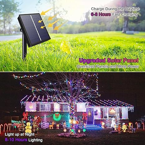 Luces LED con panel solar de 10 metros