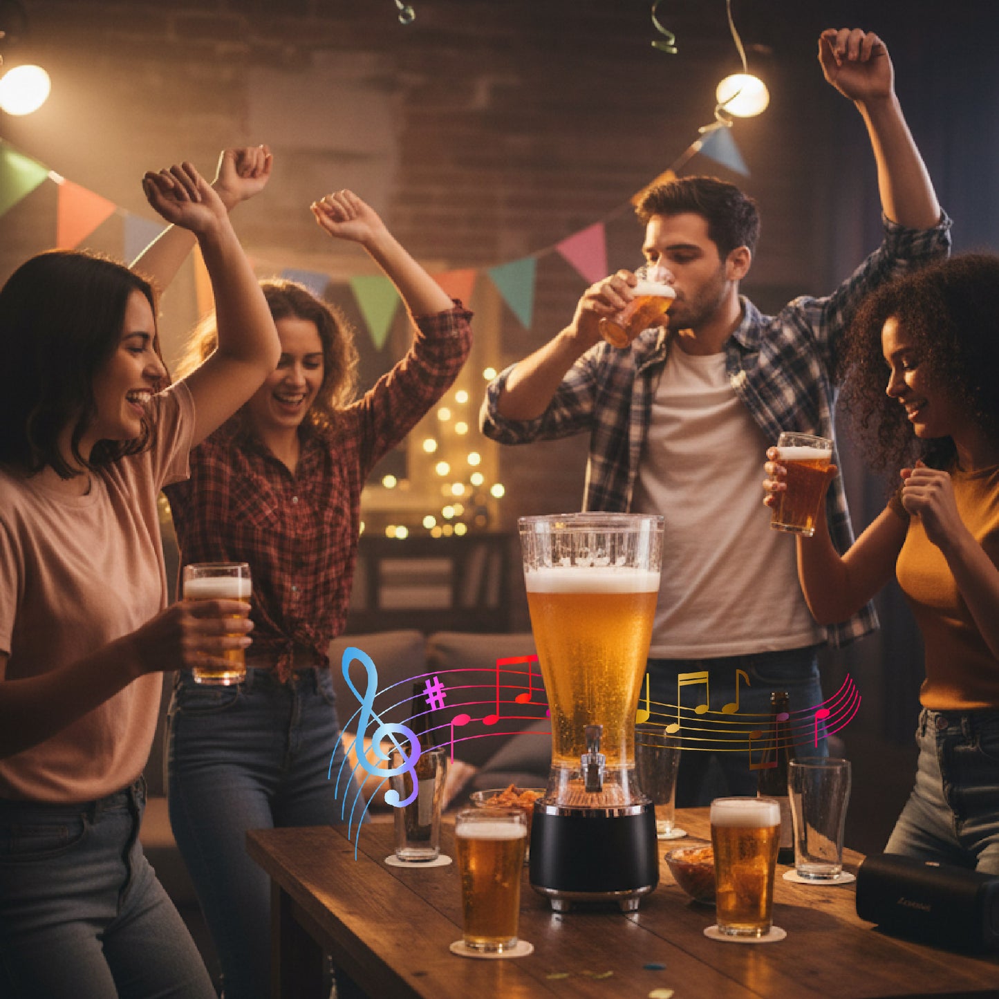 Torre Jirafa Cerveza 2.5L Con Parlante